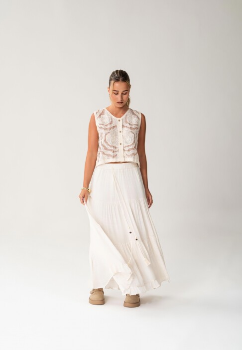 Pollera Cuarzo Crema