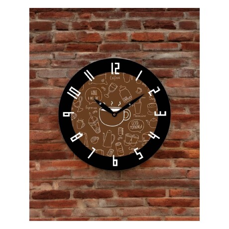 Reloj Analógico de Pared en MDF con Estampado Selecta 29cm DISEÑOS CAFE