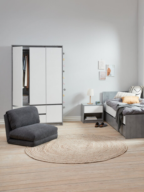 Cama c/almacenaje 1 Plaza 90x200 BILLUND bl/ho Cama c/almacenaje 1 Plaza 90x200 BILLUND bl/ho