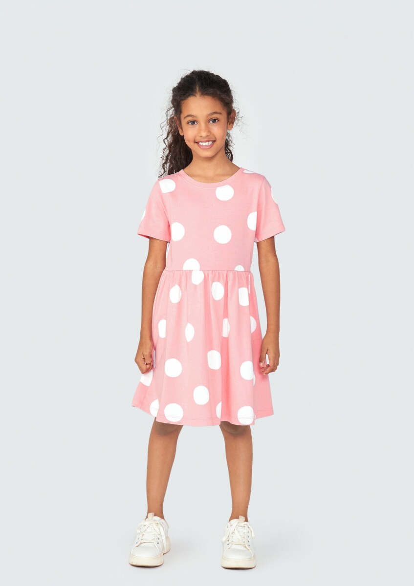 VESTIDO INFANTIL ESTAMPADO - ROSA 