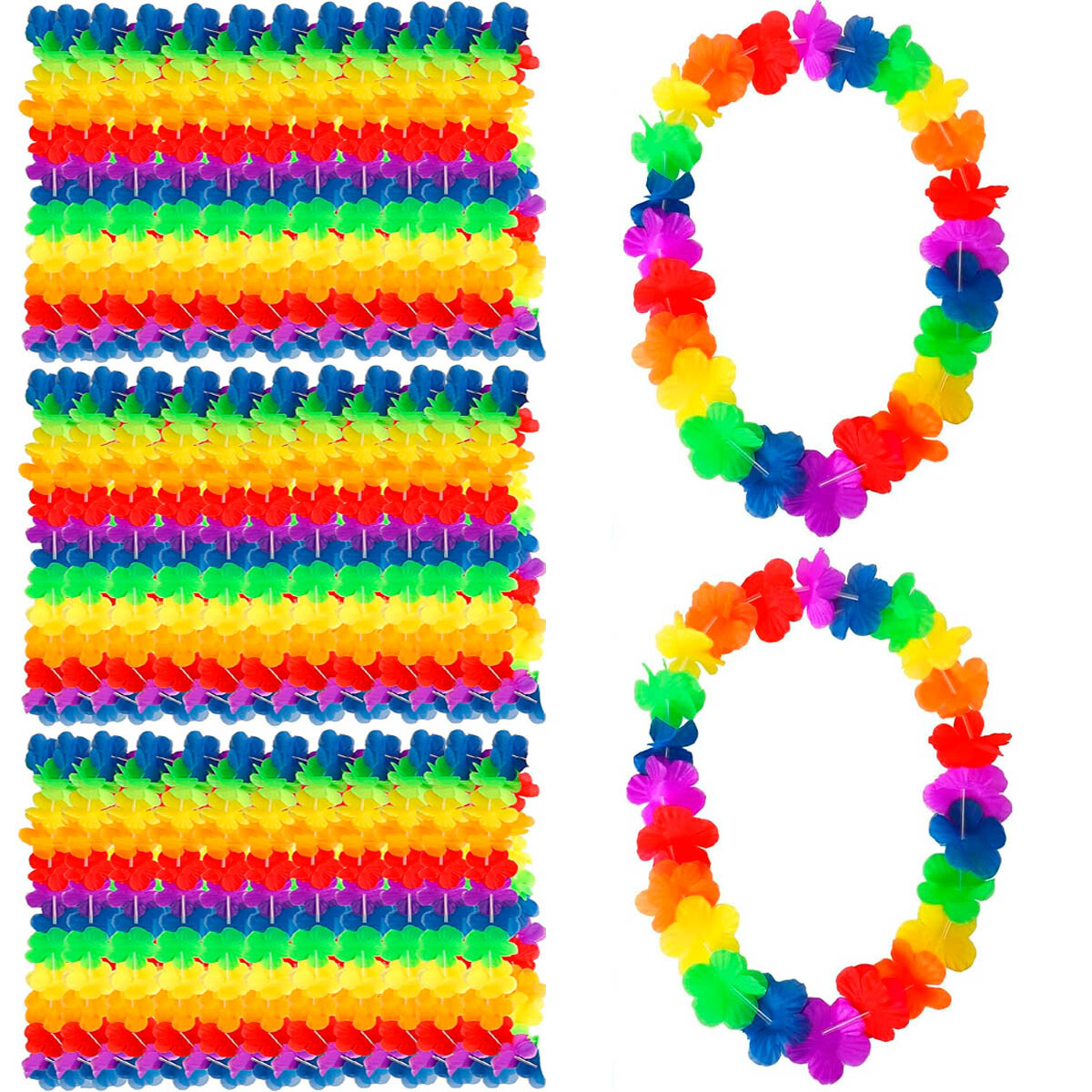 Set N°58 Cotillón Collares Hawaianos Fluor Neon X50 