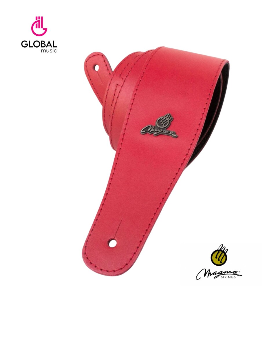 Correa Para Guitarra Forrada De Cuero Rojo 07mc05 