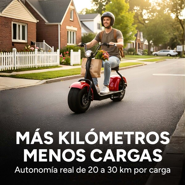 Moto Electrica Gogreen Naked 1500W 12Ah 20Km Autonom. 40Km/h Variante Color Rojo