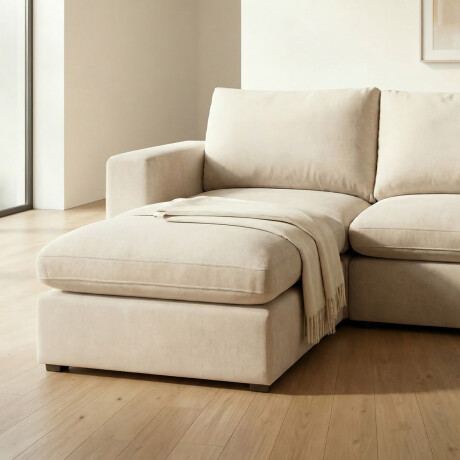 Sofá Modular Conecta (4 módulos) - Tela Microfibra TC 1010 (Beige)