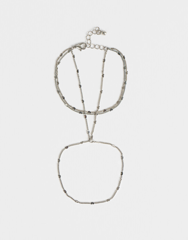 Pulseras Flexibles Pulsera Flexible Con Anillo Unido - Plateado