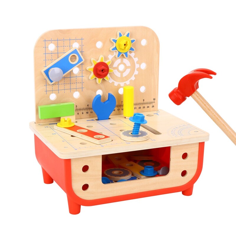 Banco de Trabajo con Herramientas de madera Tooky toy Banco de Trabajo con Herramientas de madera Tooky toy