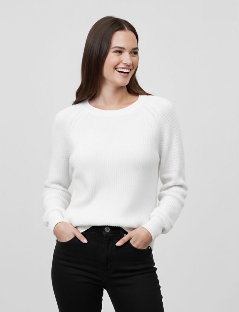 Buzo Manga Calada - Blanco 