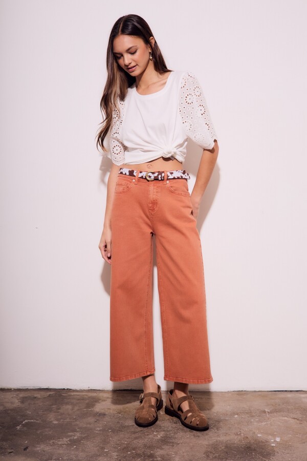 Jean Wide Lavado Ocre