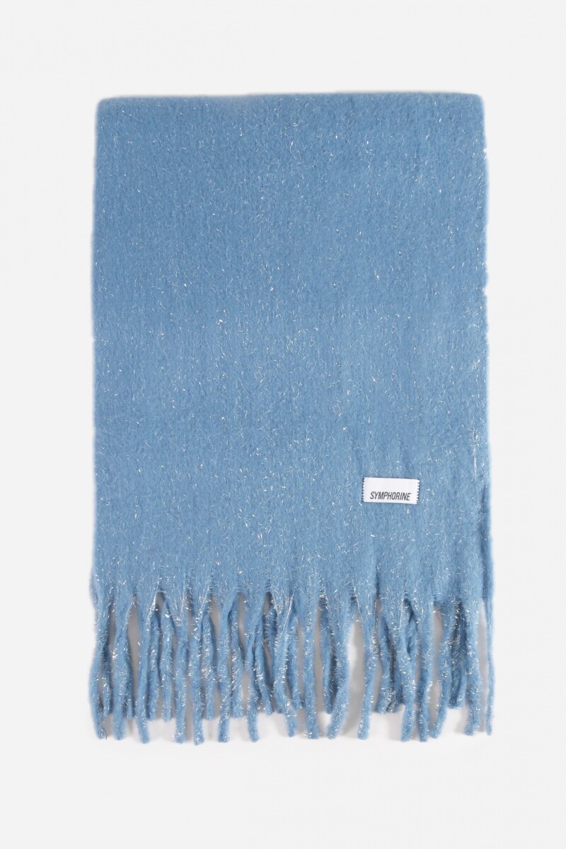 Bufanda lisa lurex celeste