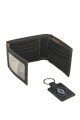 Set de billetera con guardapampa y llavero Negro