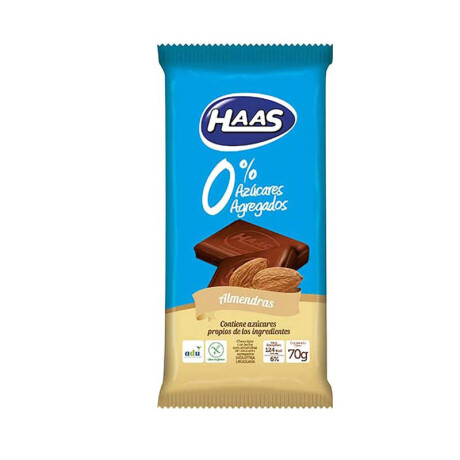 Chocolate HASS 0% Azúcar Tableta 70Grs Almendras