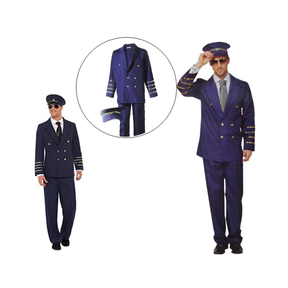 Outlet Disfraz adulto piloto con sombrero - Talles M, L - Outlet Disfraz Adulto Piloto Con Sombrero - Talles M, L 
