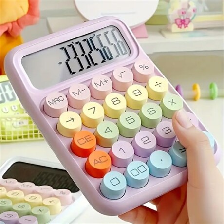Calculadora 12 digitos color pastel Rosado