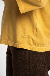 Remera Lavada Manga 3/4 Amarillo Pastel