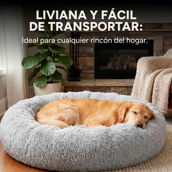 Cucha Cama Colchon Puff Plush Mascota Antiestress 60cm Color Variante Gris claro