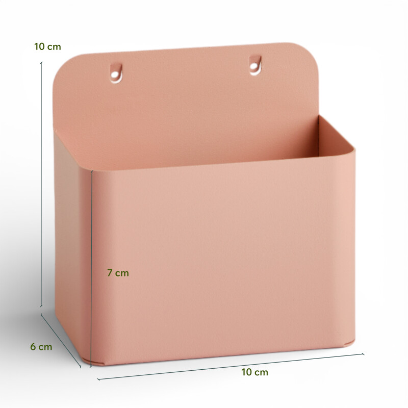 Caja cuadrada pequeña para panel perforado pegboard metálico Rosado