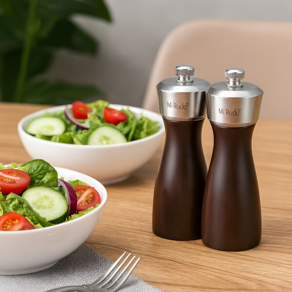 Set X2 Molinillo Salero Pimentero Acero Inoxidable Mr Rudolf Color Marrón