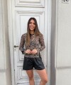 Remera print microtul beige