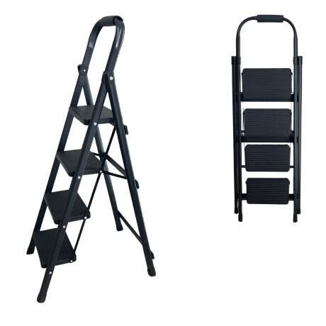 Escalera Tijera 4 Escalones De metal/plastico Negro