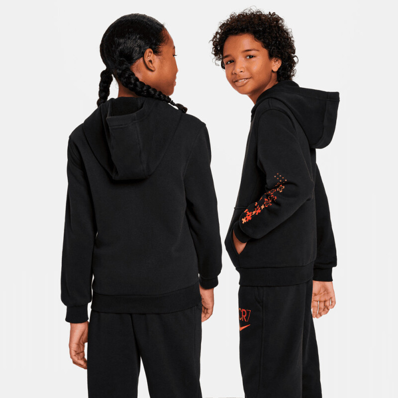 Abrigo Cr7 Fleece de Niños Negro