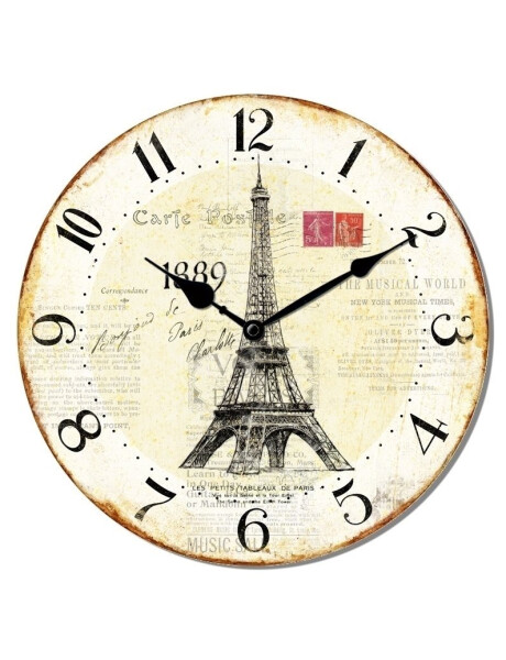 RELOJ DE PARED MDF D28.8X3.5CM TORRE EIFFEL RELOJ DE PARED MDF D28.8X3.5CM TORRE EIFFEL
