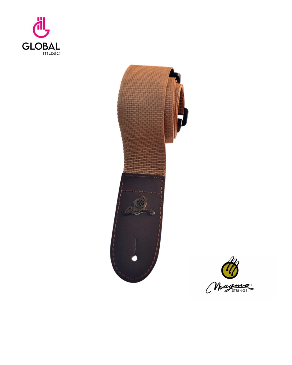 Correa Para Guitarra Magma Polipropileno Beige c/logo 