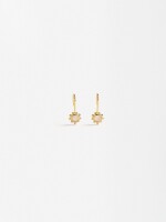 Pendientes Cortos Con Piedras - Plata De Ley 925 rosa