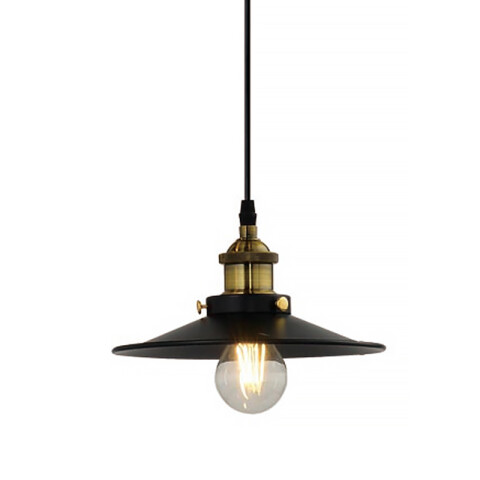 Lámpara colgante metal negro bronce industrial Ø22 IX9172