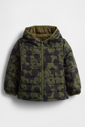 Campera Puffer Disney Toddler Niño Army Jacket Green