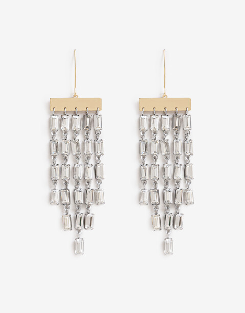Aros Colgantes Largos Strass Aros Colgantes Largos, Statement Night - Dorado