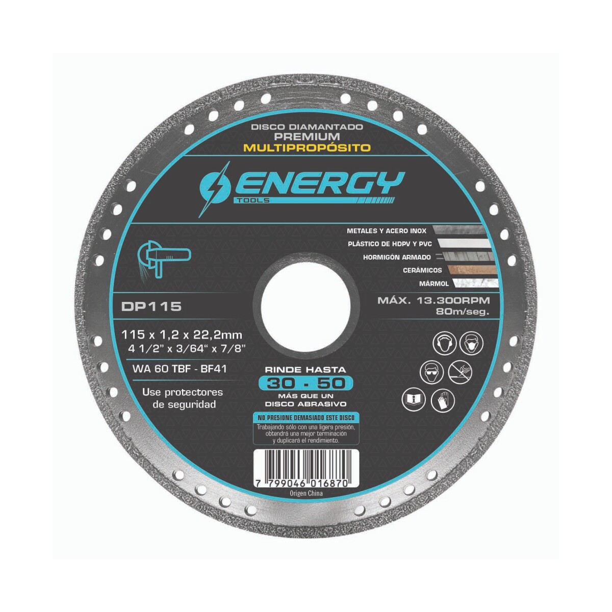 DISCO ENERGY DIAMANTADO PREMIUM 115 X 1.2 X 22.2mm DP115 