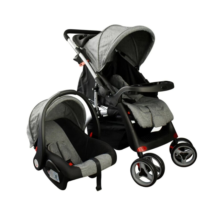 Coche de bebé Premium Lumax con asiento para auto Gris