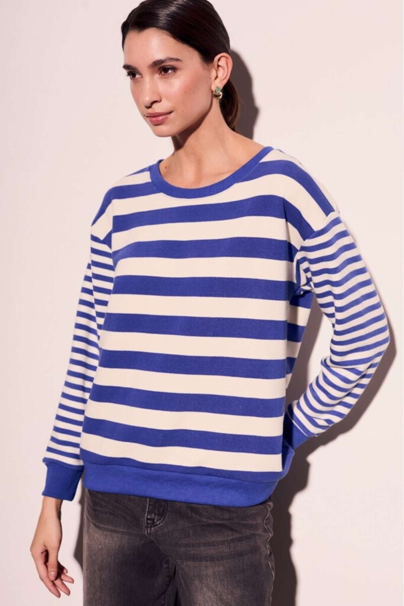 Sweater Rayado Multi - Azul Francia 