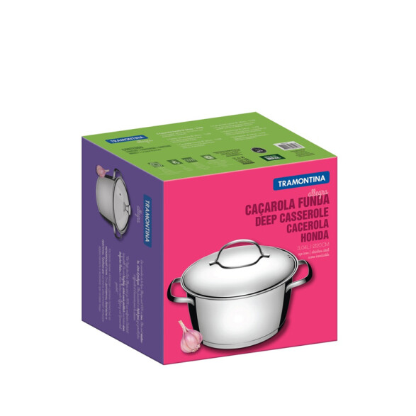 Olla honda con asas y tapa modelo ALLEGRA, 3,04 Lts. -TRAMONTINA TF1810