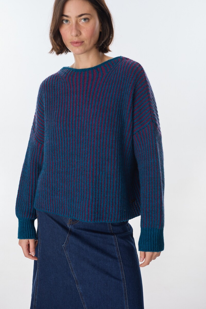 Sweater Astral Petroleo/Magenta
