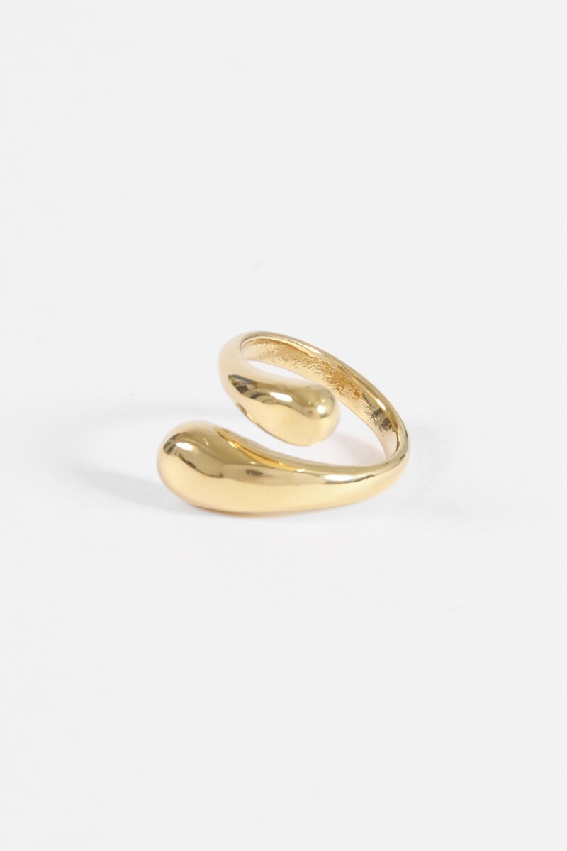 Anillo bold acero dorado