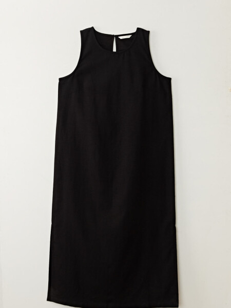 Vestido largo lino Negro