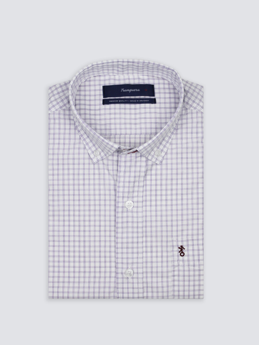 Camisa de Hombre Premium a Cuadros - Cuadros Bordó 