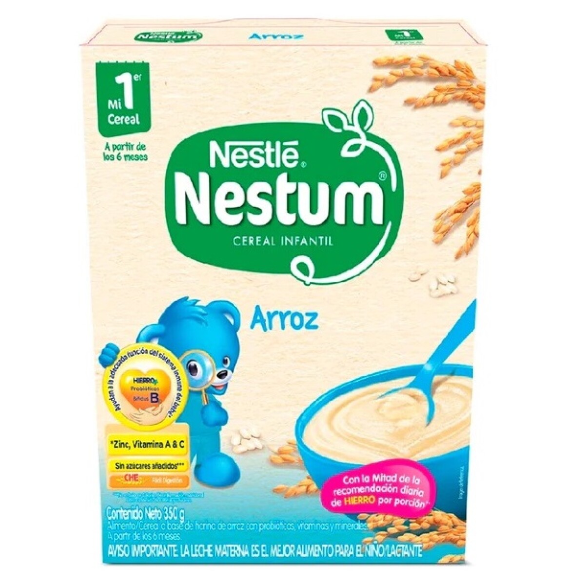 Cereal Infantil Arroz Nestum Nestlé 350 Grs. 