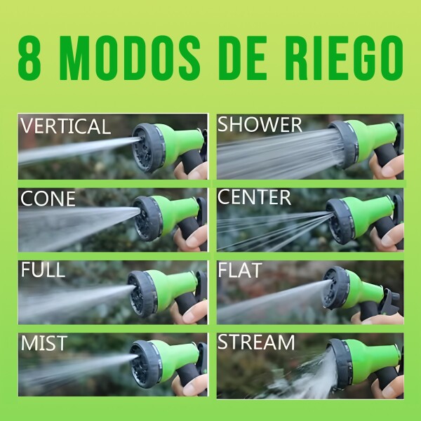 Pistola Riego Rociador 8 Funciones Presión Para Manguera Ax® Color Naranja