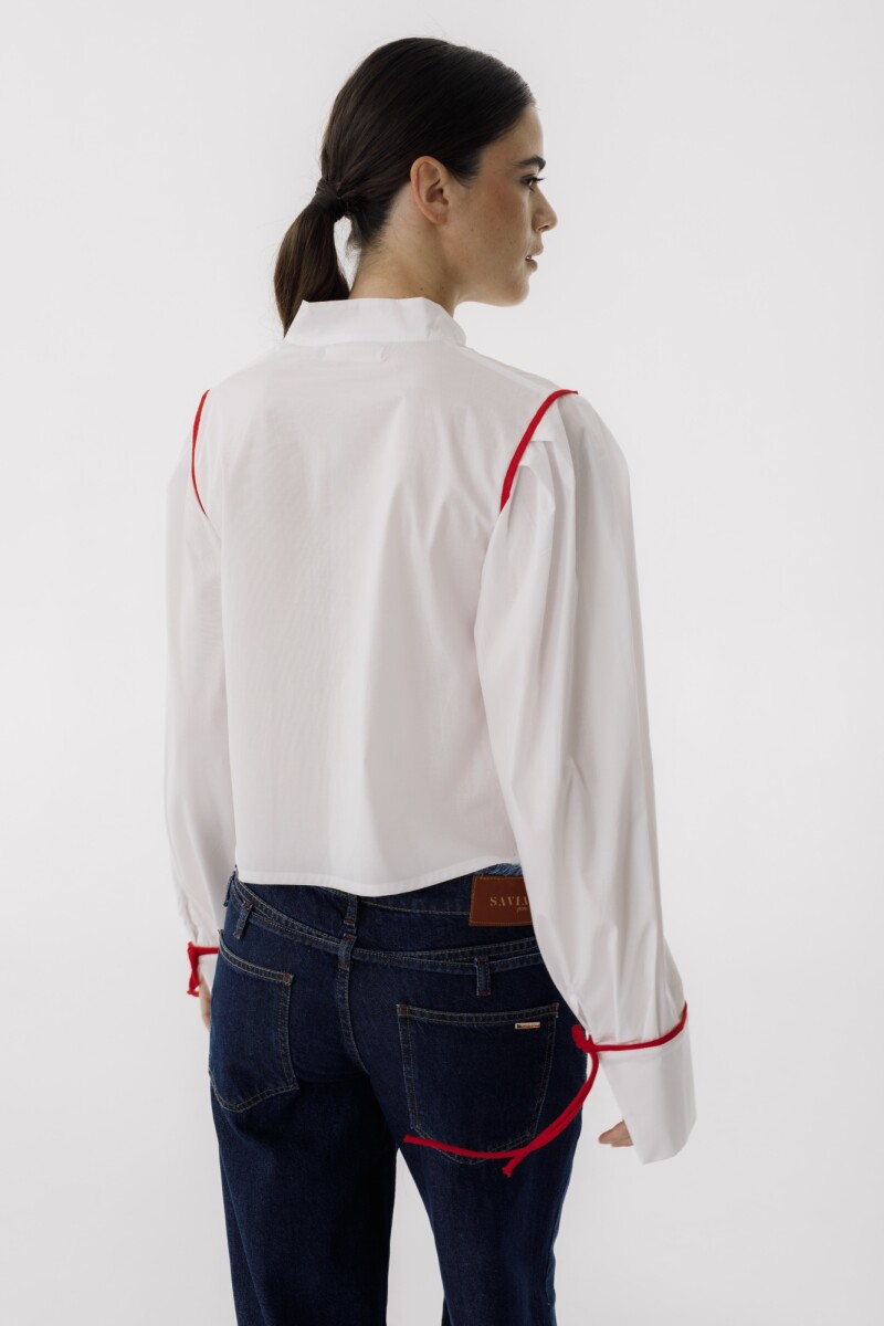 CAMISA FISH WINTER Blanco Rojo