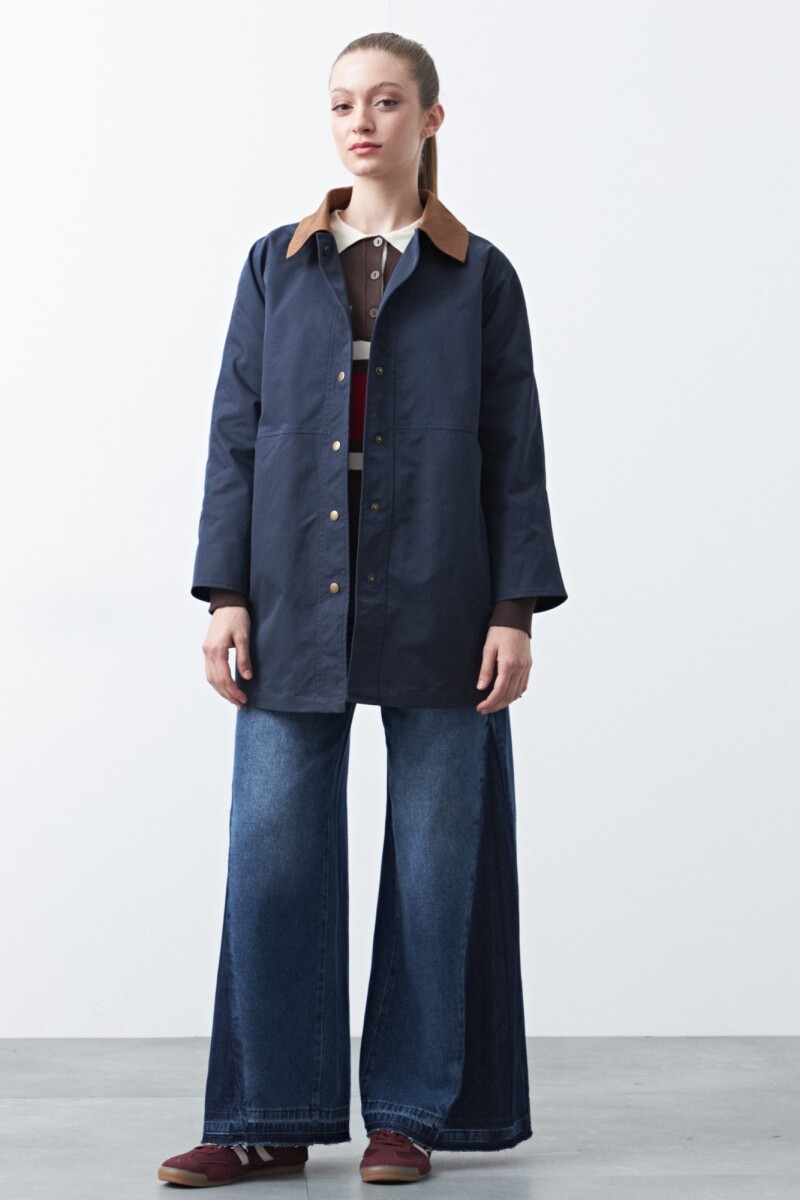 TRENCH SOLENE Azul Marino