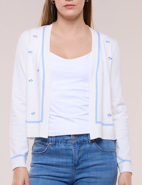 Cardigan Bordados Florales BLANCO/MULTI