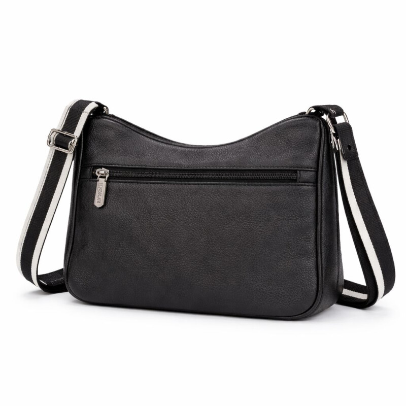 Bandolera Morral de Dama en Eco Cuero Negro