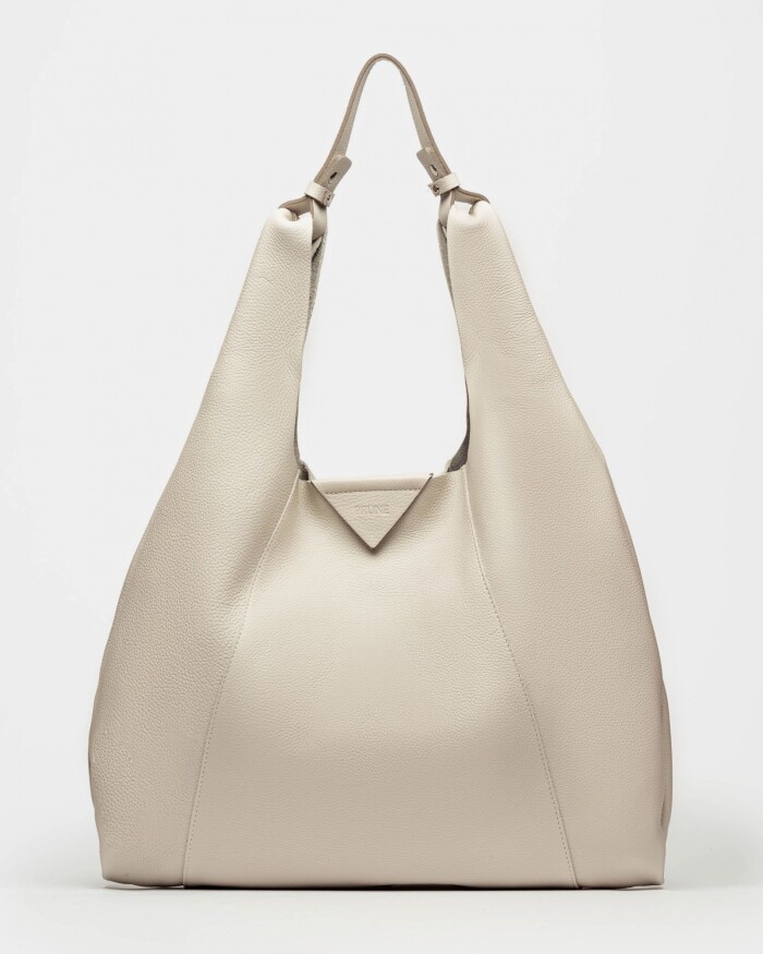 Bolso The Shopping En Cuero Graneado Natural