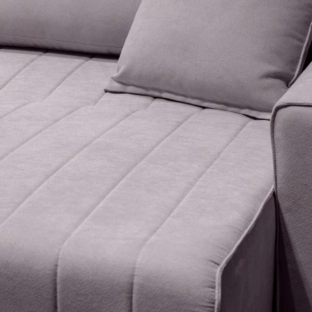 SOFA RETRÁCTIL 3 CUERPOS TELA GRIS CONNECTICUT