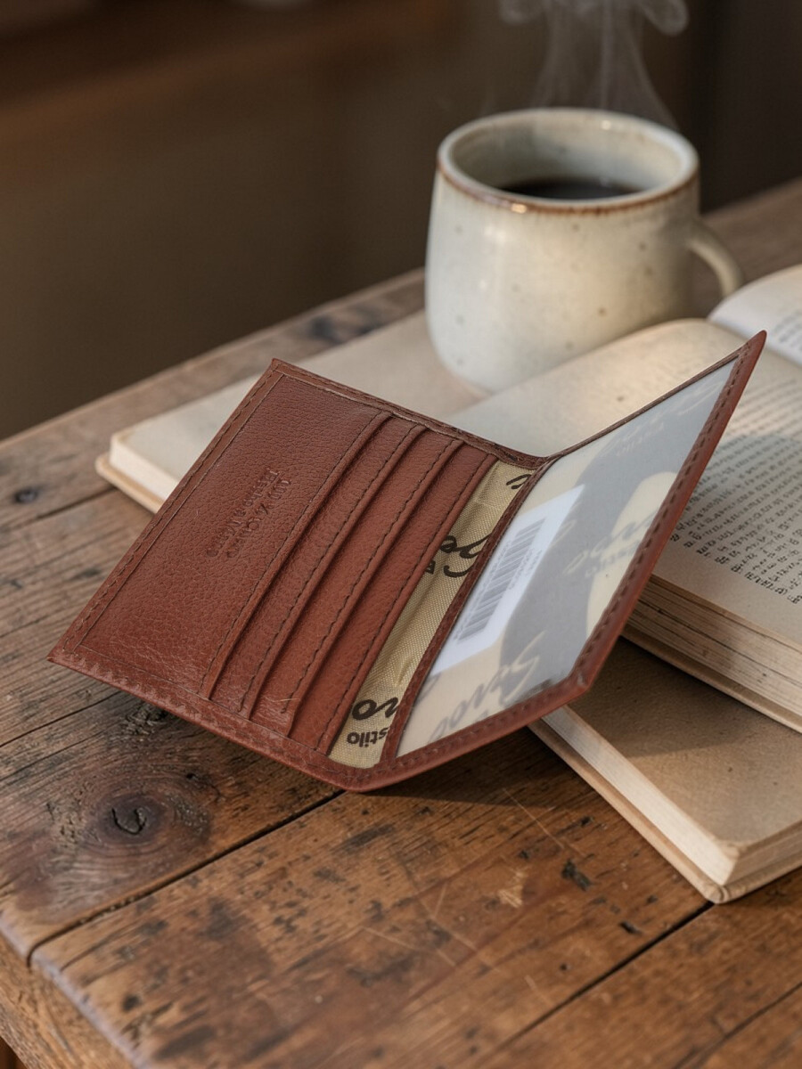 Porta documentos con visor - Marrón 