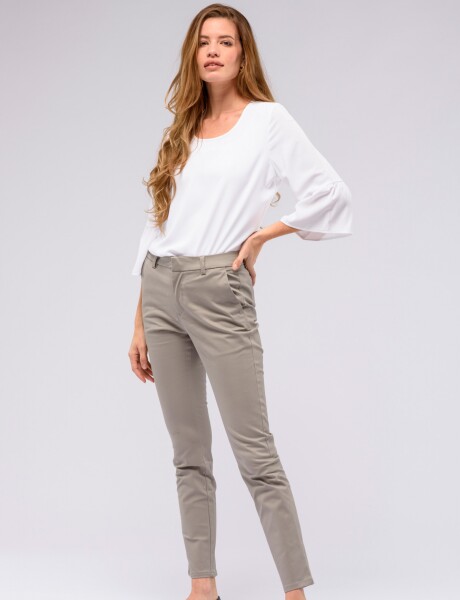 PANTALÓN DE GABARDINA CLÁSICO Khaki