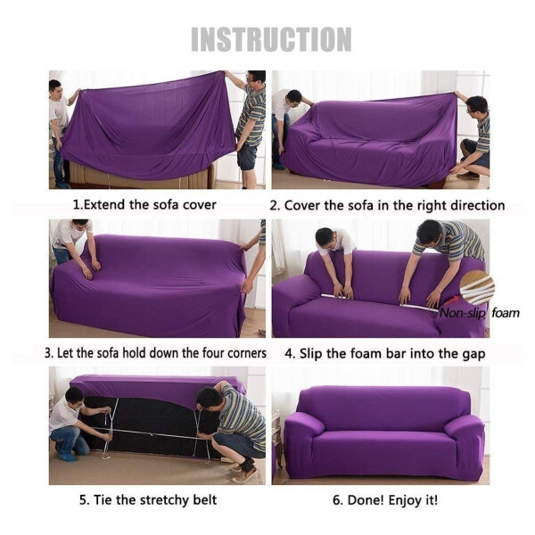 Cubre Sofa Elastico Elastizado Funda 1 Cuerpo Plaza Variante Color Marron