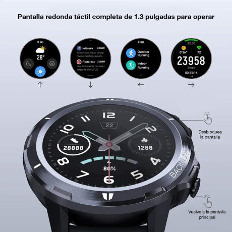 Reloj Inteligente Smartwatch Estilo de Vida y Fitness ID216 Negro